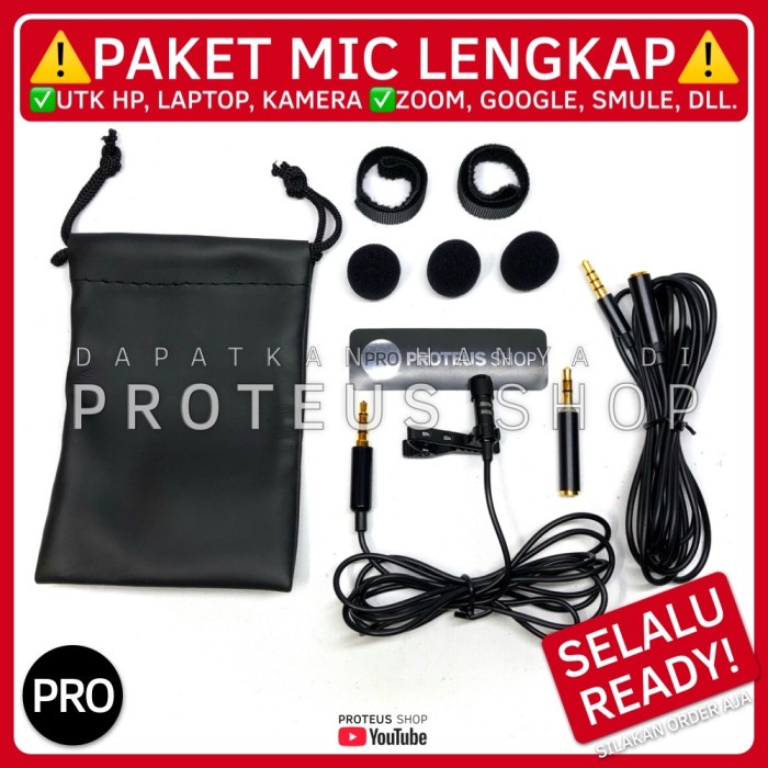 TERLARIS MIC HP LAPTOP MICROPHONE MIKE TRS TRRS LAVALIER CLIP ON EXTENSION