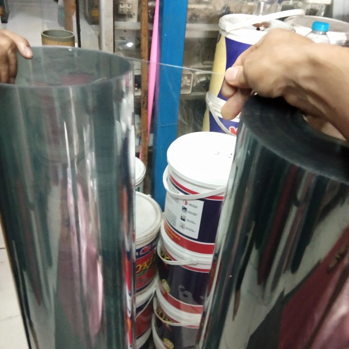 PLASTIK TUTUP PAGAR SUPER BENING TEBAL 06mm X 1M /FIBER SUPER BENING