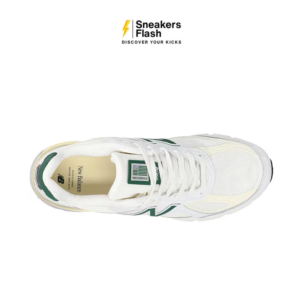 NEW BALANCE 990 V4 Made In Usa White Green Sepatu Sneakers Pria - U990TC4 - Size 44.5