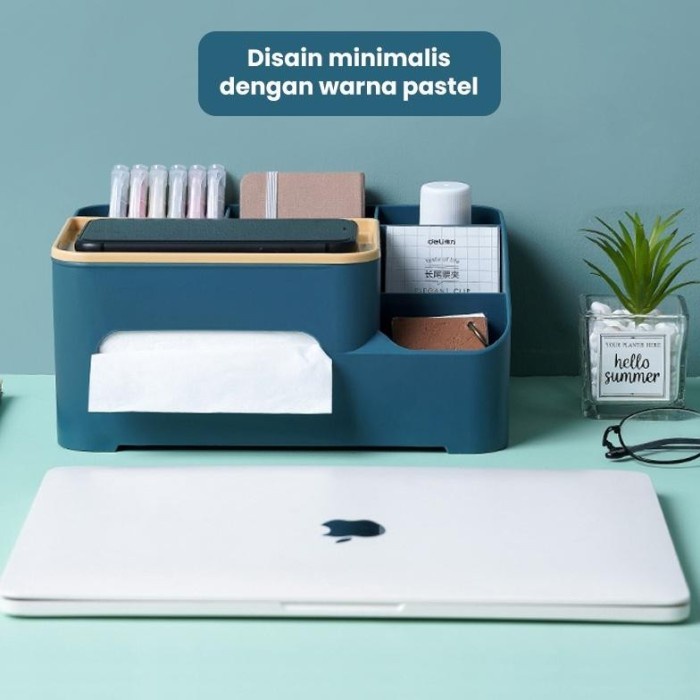 

TERLARIS! Desktop Stationery Desk Box Tissue Kotak dan Alat Tulis Organizer Meja