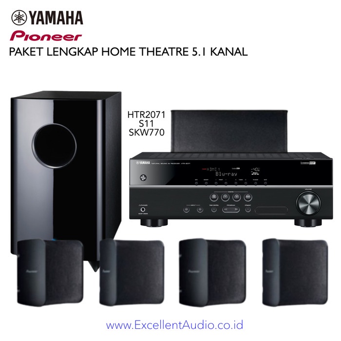 Paket Home theatre 5.1 kanal Yamaha HTR2071 Pioneer SHS100 Dolby DTS