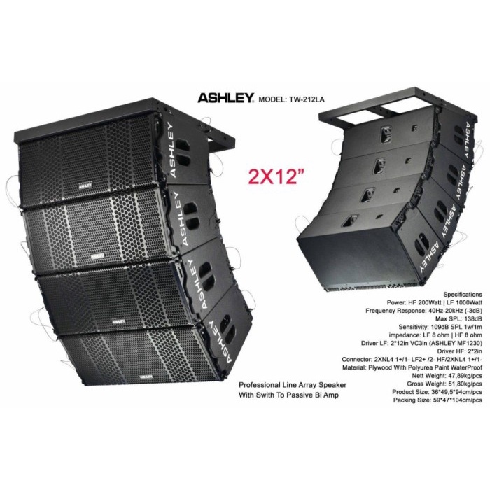 SPEAKER LINE ARRAY ASHLEY TW212LA TW 212 LA ORIGINAL