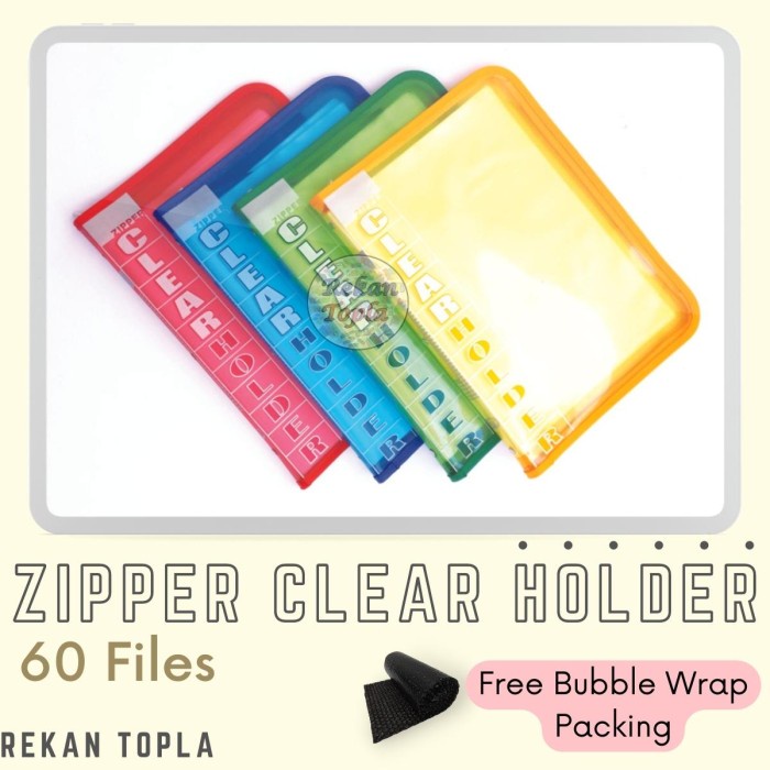 

TERBARU Clear Holder Resleting / Topla Zipper Clear Holder Topla Isi 60 Lembar