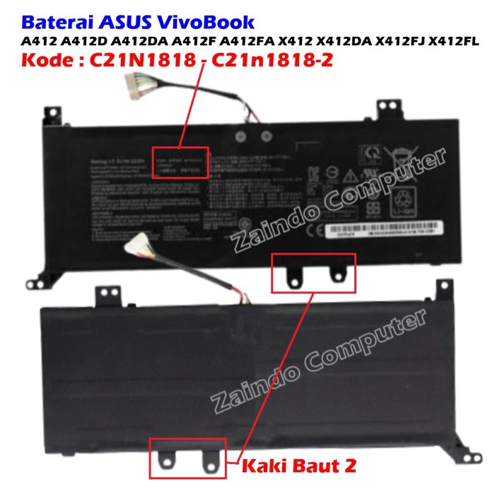 BATERAI ASUS A412 A412D A412DA A412F A412FA X412 X412DA X412FJ X412FL A412D P1402FA P1402UA P1402UB