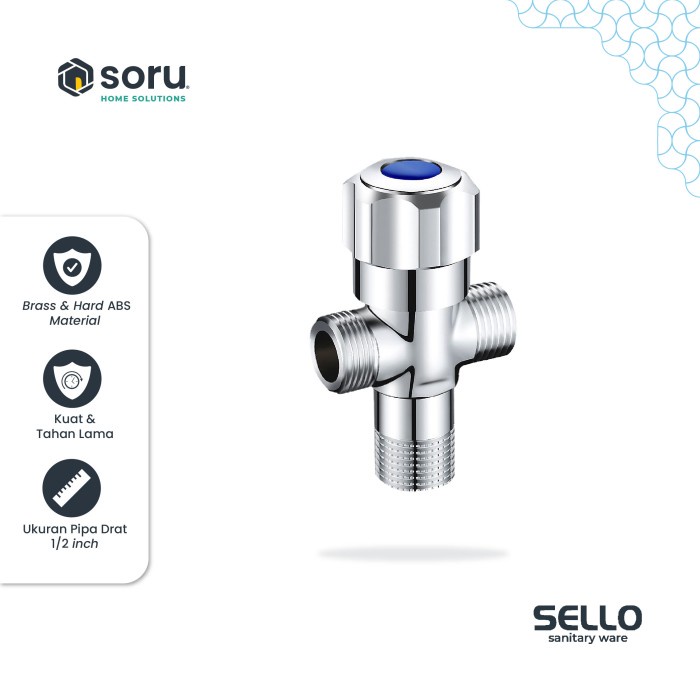 SORU Stop Kran 1/2 Inch Keran Double Kran T SELLO SL9711