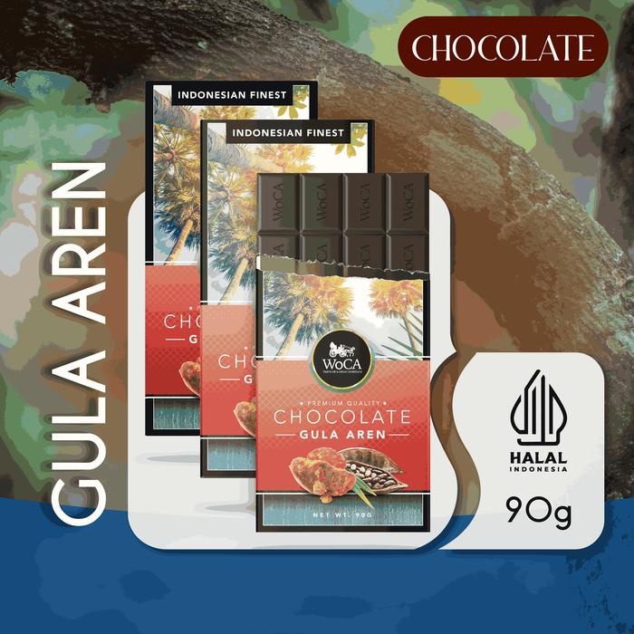 

terbaru !!! woca premium chocolate 3 x 90g bars - cokelat batang rasa gula aren ready
