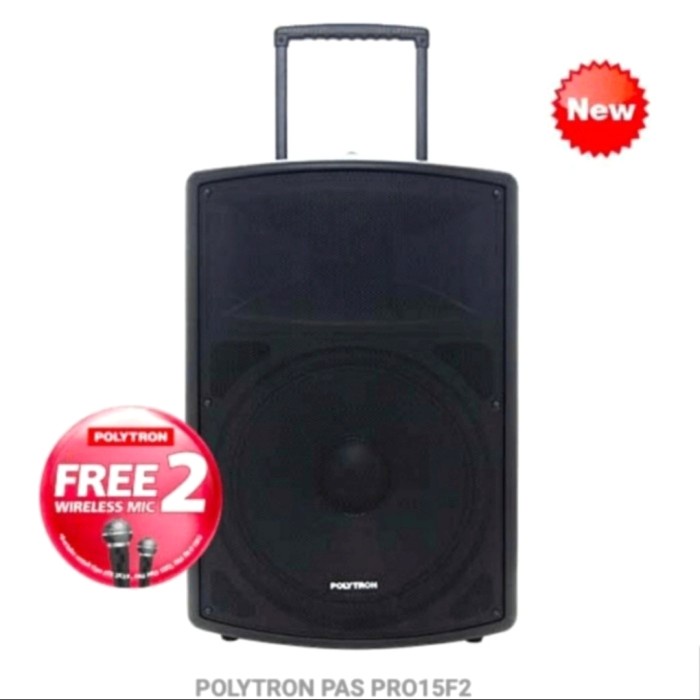 POLYTRON PASPRO 15F2 SPEAKER AKTIF PORTABEL PAS PRO 15F2 MIC WIRELESS