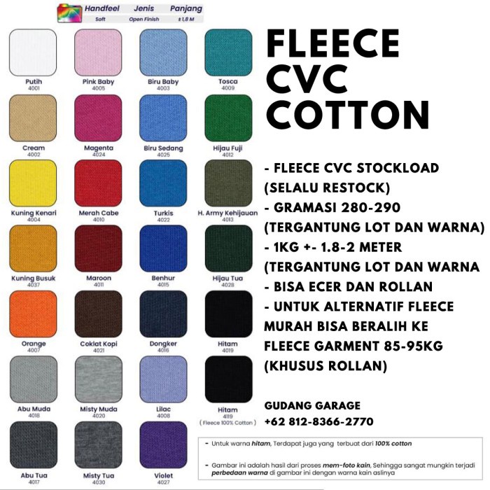 Kain Fleece CVC Cotton