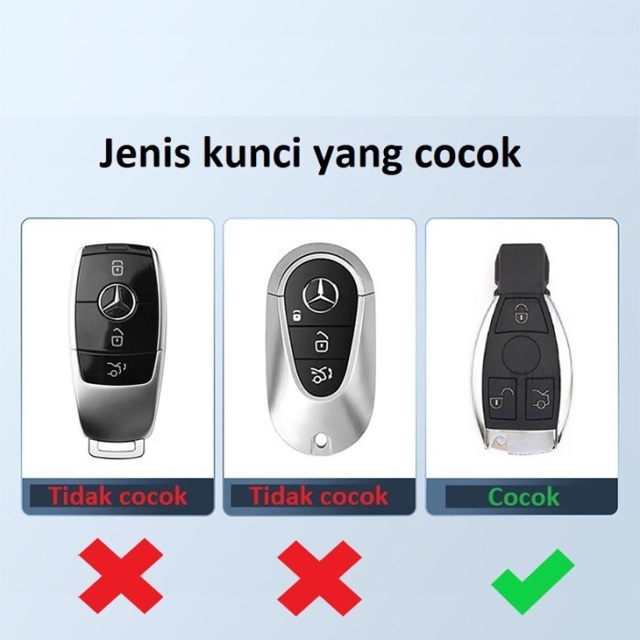 Mercedes W166 W212 W205 W253 Mercy Key Case Sarung Kunci Metal Carbon Asli 100%