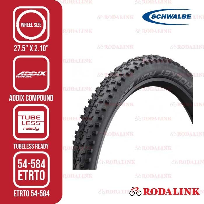 Schwalbe Ban Sepeda Rocket Ron Addix Tubeless Ready 27.5x2.10 | Ban Sepeda Gunung 27.5"