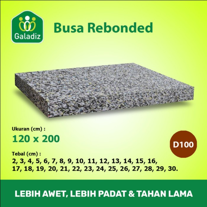 Busa Rebonded / Rebonded Foam / Matras Density 100 Uk 120 x 200