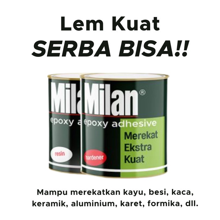 TERLARIS Lem Kayu Besi Granit Milan Epoxy Adhesive 380gr/set Resin+Hardener