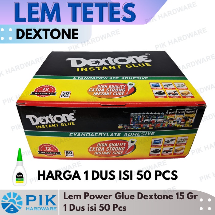 PROMO 50 PCS LEM KOREA - LEM TETES DEXTONE 15gr SERBAGUNA LEM SETAN INSTAN