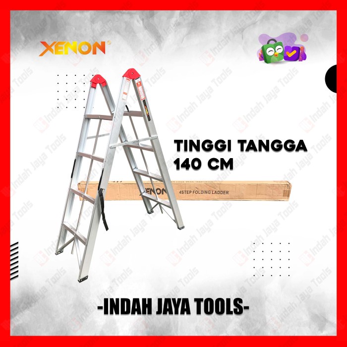 XENON Tangga Lipat Stick ALUMUNIUM 4 Step - Tangga Lipat Rumah Ladder