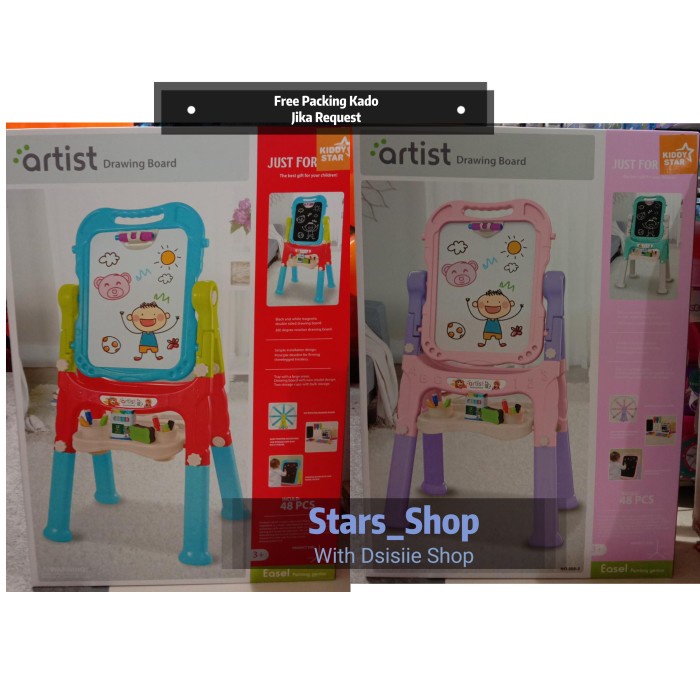 

Kiddy Star Artist Drawing Board Easel Painting Blue & Pink Original
