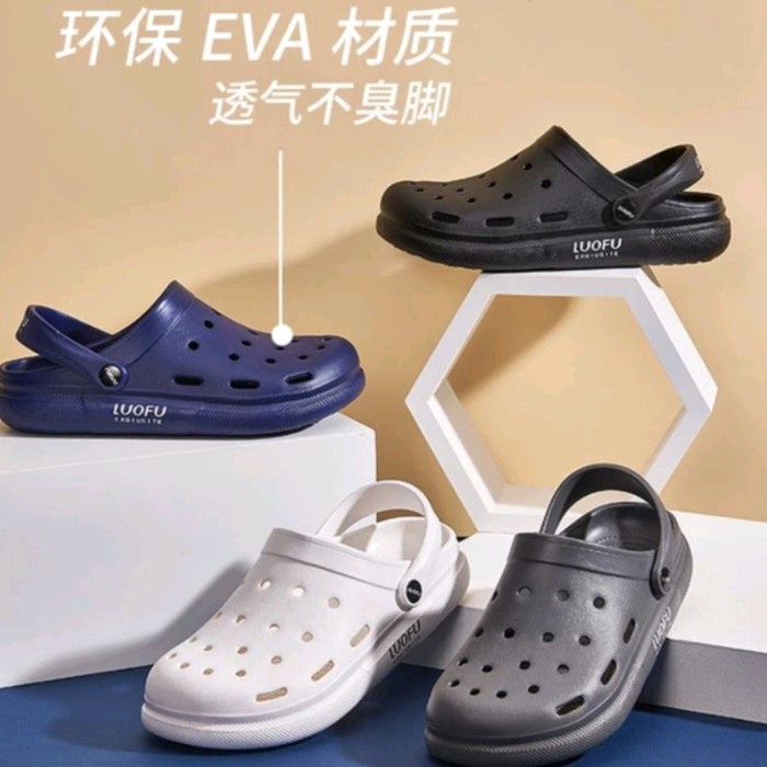 NEW ARRIVAL SANDAL LUOFU E6201 SANDAL BAIM CROCS BAKPAO LUOFU JELLY UNISEX 36-44 KLM