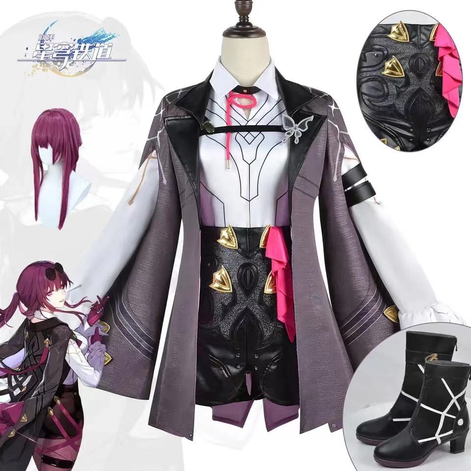 Honkai Star Rail Game Kafka Cosplay Costume Embroidery Version Full Set Kafka Cosplay Wig Cosplay