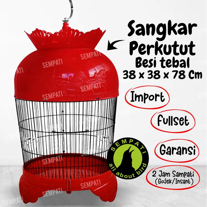 SEMPATI Sangkar burung perkutut fullset gantungan pion klem cepuk ansang