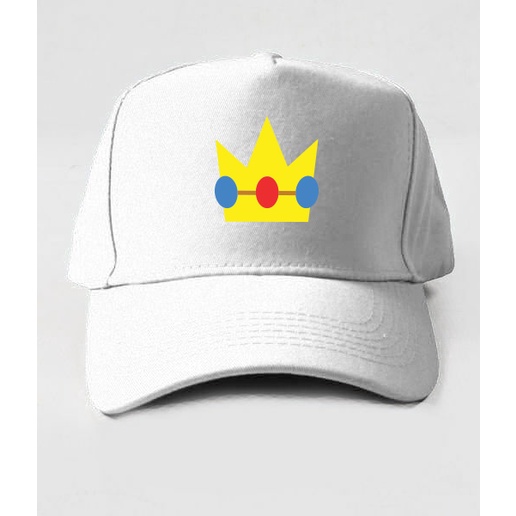 Topi Baseball Princess Peach Crown Logo Mahkota Super Mario Kart World Gaming