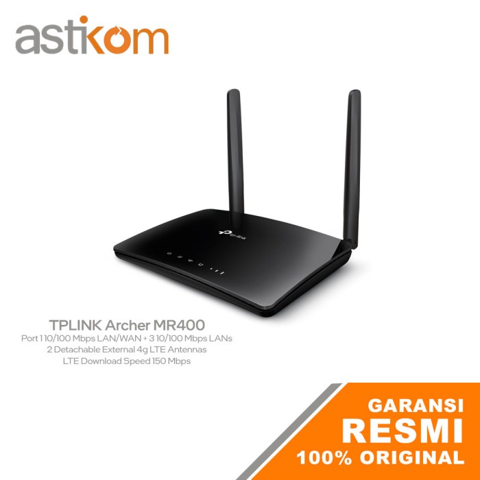 TP-Link Arer MR400 AC1200 Wireless Dual Band 4G LTE Router