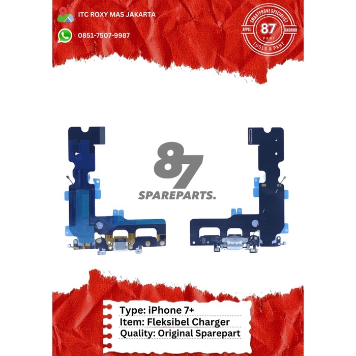 Fleksibel Charger Iphone 7 Plus Original Sparepart