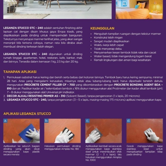MELAYANI FAKTUR PAJAK Cat Texture Marmer PROPAN LEGENZA STUCCO STC-240 - 1 LT