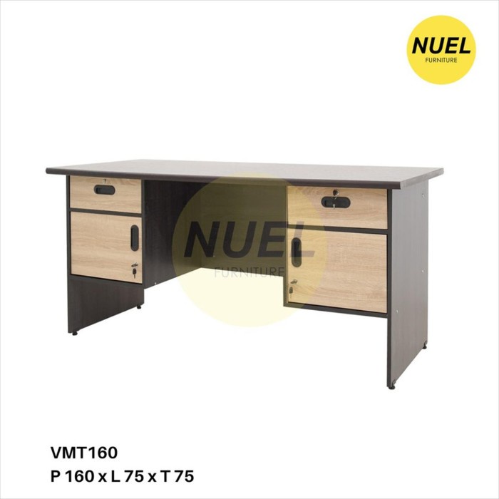 PREMIUM Meja Kantor / Meja Laptop / Meja Kayu / Meja Setengah Biro Kayu