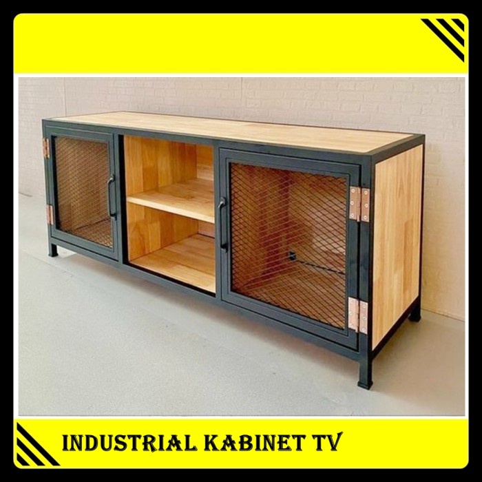 PREMIUM Lemari TV/Rak TV/Meja TV Kayu Besi Industrial/TV stand kabinet