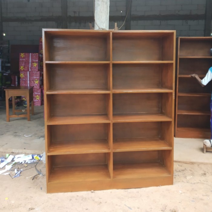 PREMIUM Rak Buku Kayu Perpustakaan Rak Buku Kantor