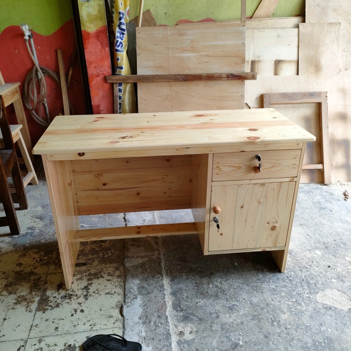 PREMIUM meja kerja kayu jati belanda 120 x 50 x 75