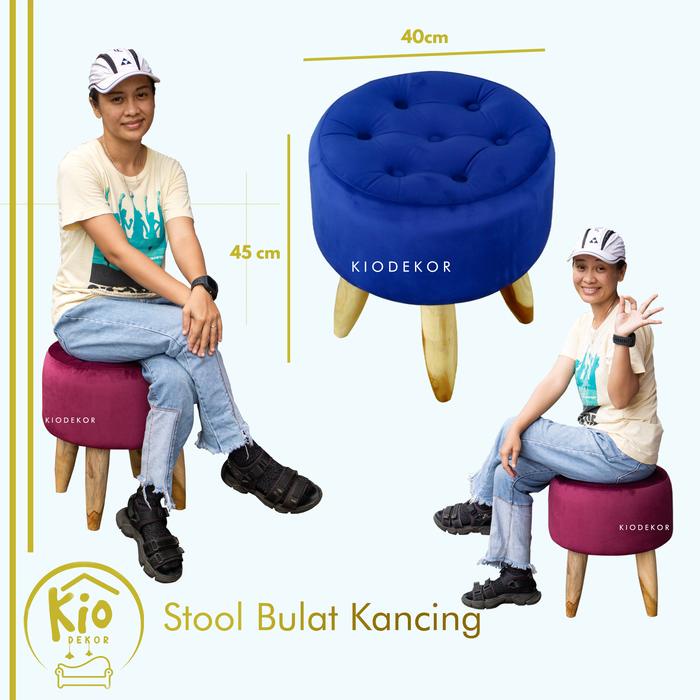 PREMIUM STOOL KANCING BULAT DIAMETER 40 / STOOL MURAH / STOOL DEWASA / KURSI BULAT / STOOL SOFA /