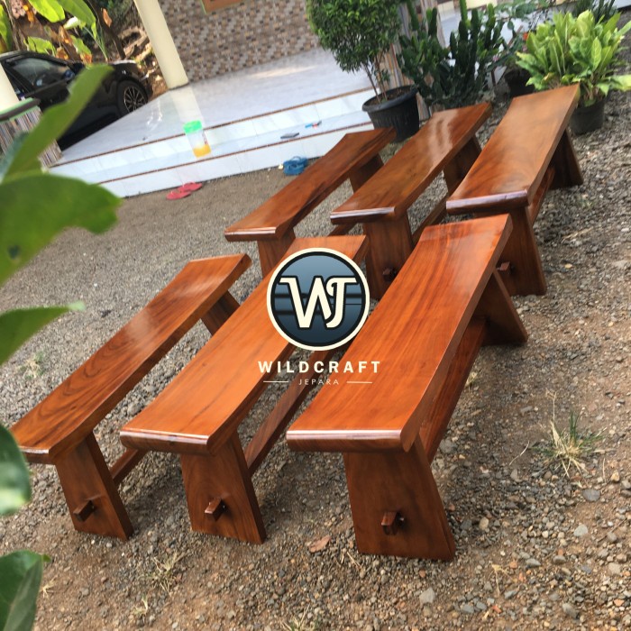 PREMIUM Bangku Panjang Kayu ~ Bangku Teras ~ Bangku Trembesi Sate ~ Uk 150cm