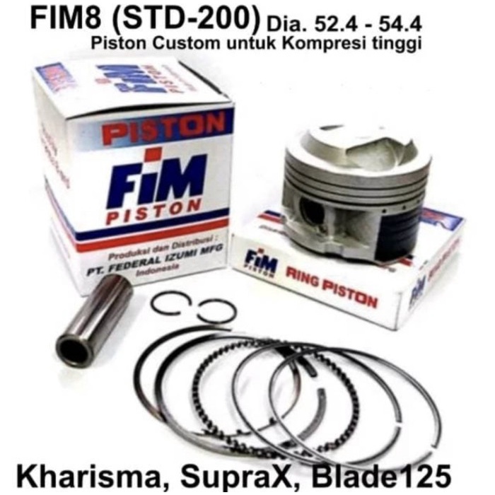 Piston FIM Dome Custom Supra X 125 Karisma 125 Blade 125 Pin13 Fim8