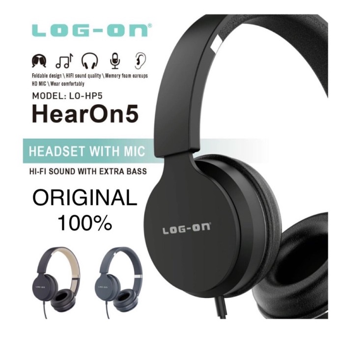 Headset LOG-ON LO-HP5 Headphone Kabel LOG-ON HearOn5 LOG-ON