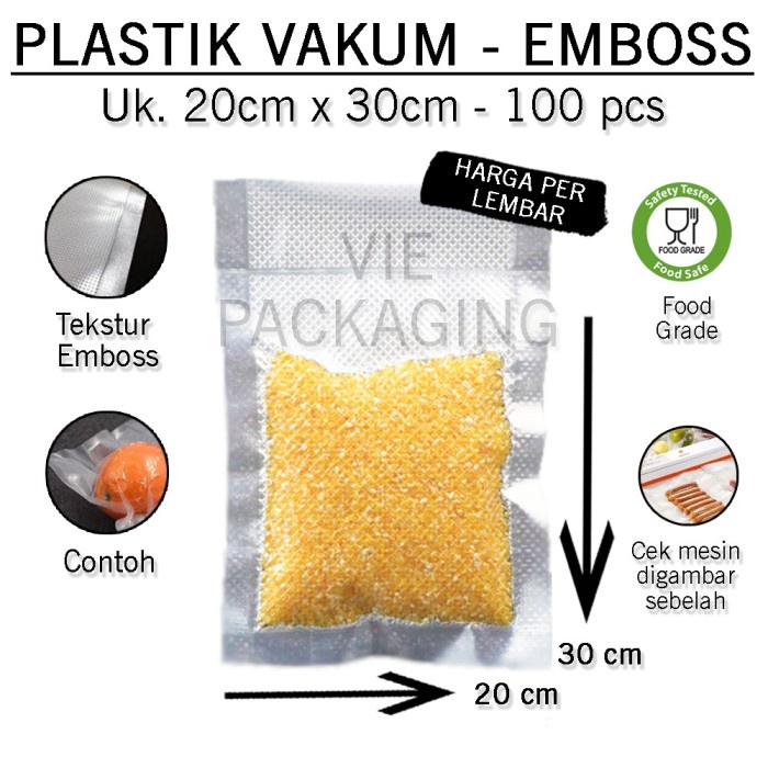 [Masih] Plastik Vakum emboss 20x30 / Vaccum makanan / Vacuum emboss -