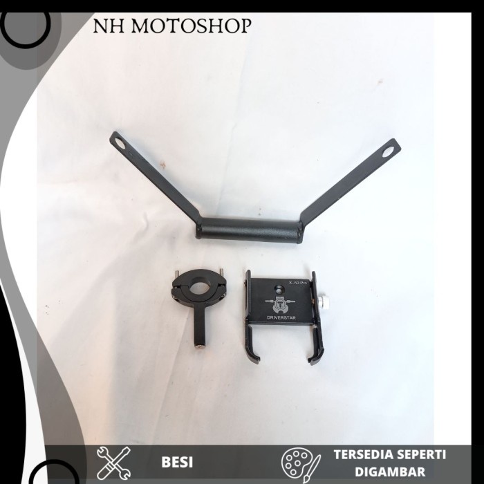 PAKET HOLDER HP BREKET BRACKET GPS HOLDER HP MOTOR CBR 150 COVER STANG HOLDER LOGAM