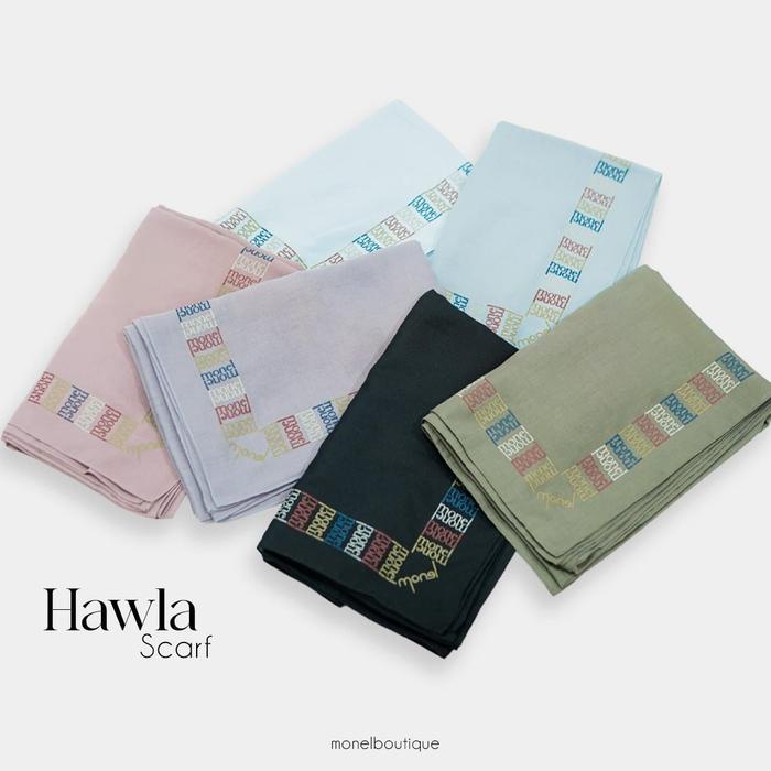 Skyshop Hijab- Hijab Hawla By Monel/Bahan Voal Premium/Hijab Monel/Dress Cantik/Kerudung Motif