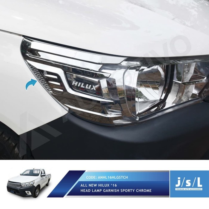 Toyota All New Hilux Head Lamp Garnish Sporty Chrome/Aksesoris Hilux