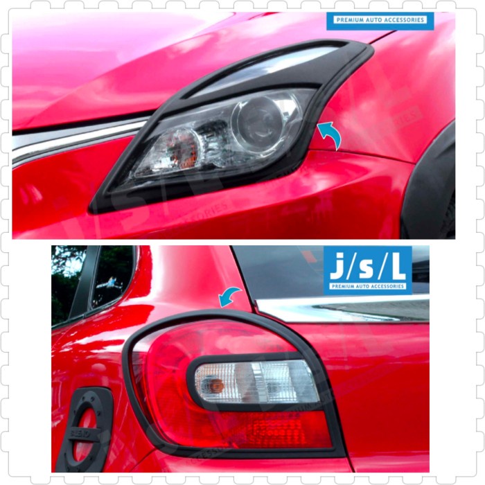 JSL Garnish Lampu Depan + Belakang Baleno Hatchback 2017 Hitam