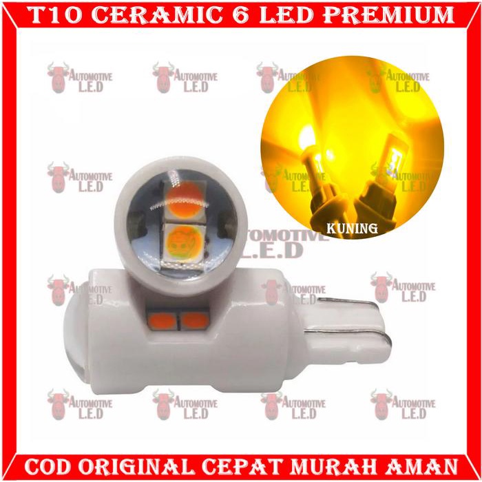 READY LED T10 CERAMIC 6 LED LAMPU SENJA MOTOR LAMPU SEIN MOTOR SUPER TERANG