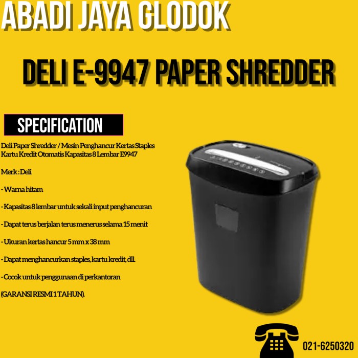 Deli E-9947 Paper Shredder New