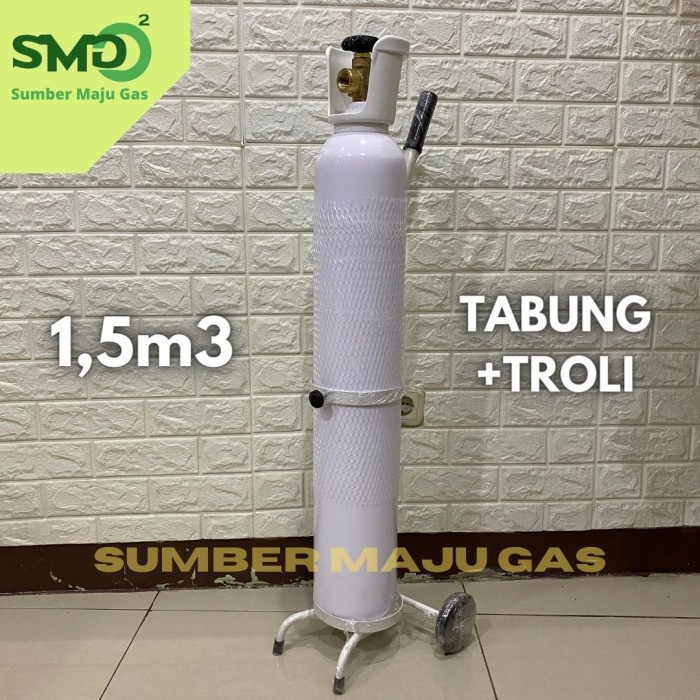 Ready Tabung Oksigen 1,5m3 + Troli + Isi