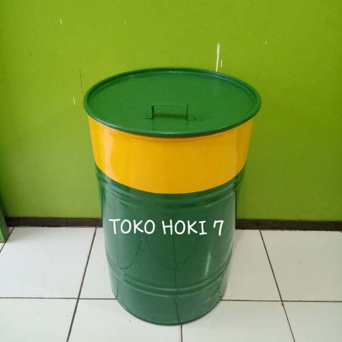 Tong Sampah/Drum Sampah/Tong Besi/Drum Besi/Tong Kaleng Plus Tutup 50L Terlaris