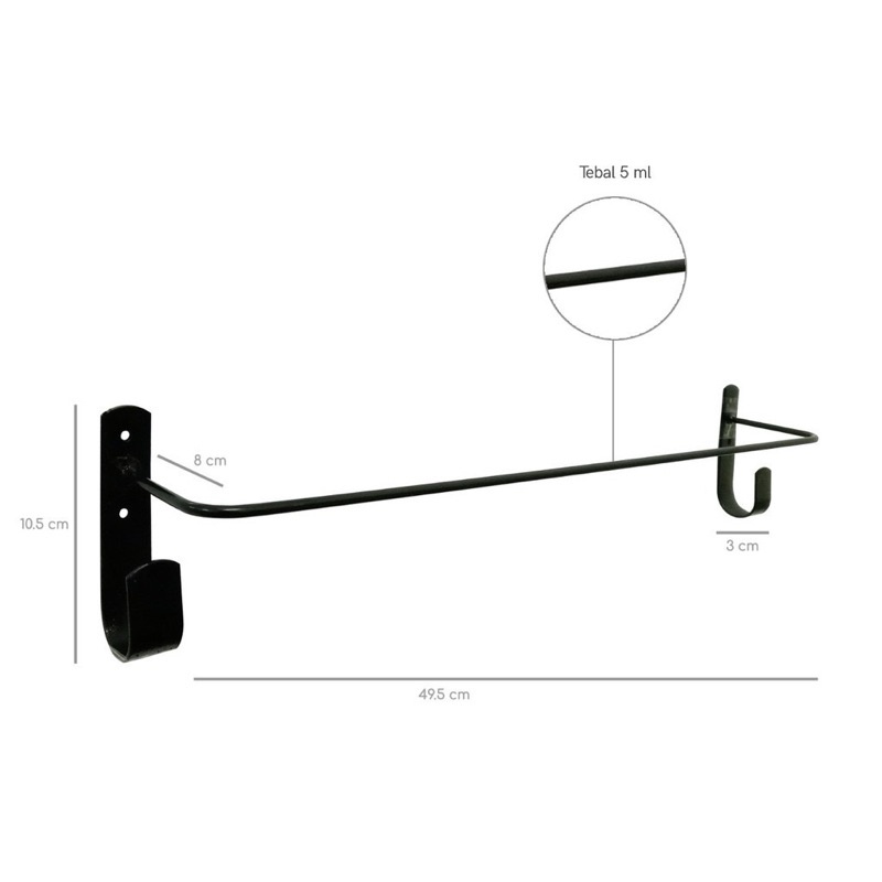 Favorit GANTUNGAN HANDUK Hook Hanger, Jemuran Dinding GRATIS 4 BAUT Segera Habis