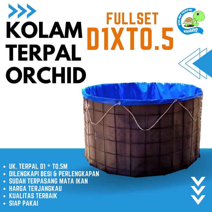 PREMIUM Terpal Kolam Ikan Fullset D1xT0.5 / Kolam Terpal Bulat / Terpal Ikan