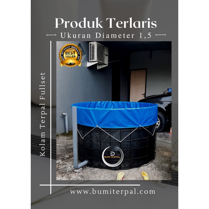 PREMIUM Kolam Terpal Bundar Fullset / Kolam Terpal Bulat Fullset / Terpal Ikan