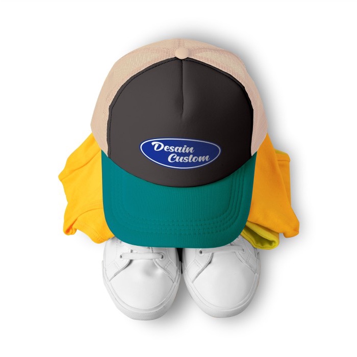 PREMIUM FEEL INC TOPI JARING CUSTOM SABLON DTF LOGO TULISAN TOPI TRUCKER DEWASA REQUEST SATUAN BAHAN