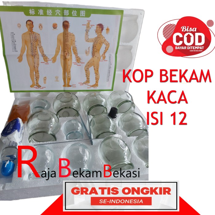 Kop Bekam Kaca isi 12 / Kop Bekam Api isi 12 Komplit