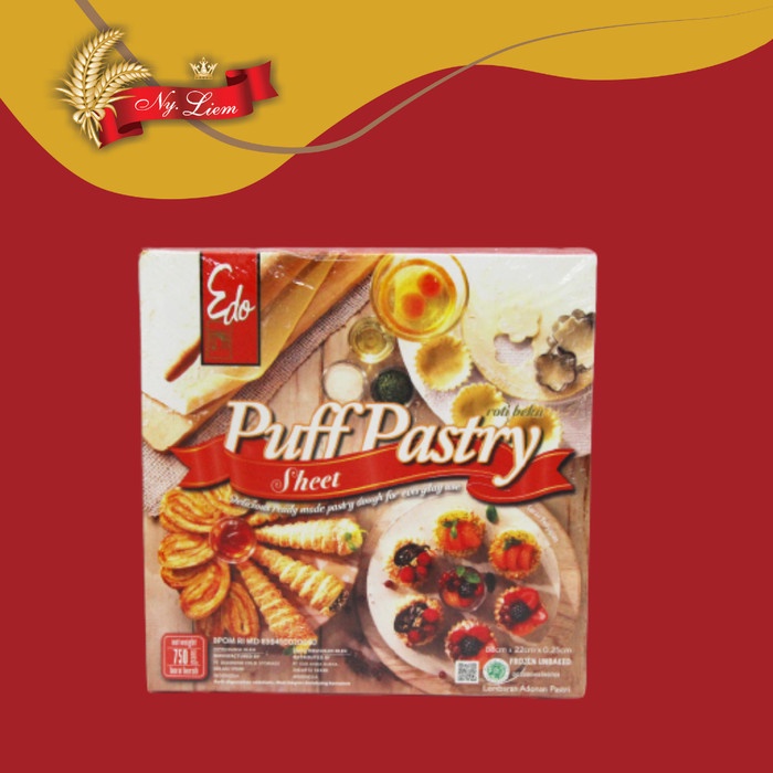 

NeW EDO Puff Pastry Sheet Instant / Ready Dough 750 gram (GOJEK/GRAB ONLY)