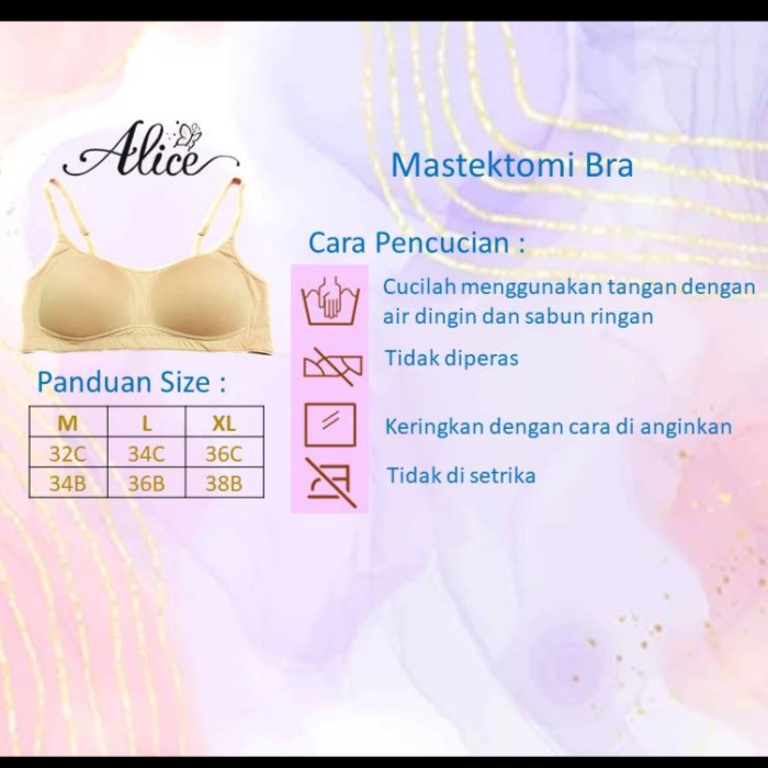 Alice Bra Beha Bh Mastektomi Tanpa Kawat Breast Cancer Katun Best Seller